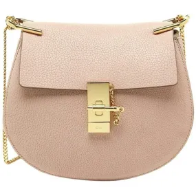 Chloé Medium Drew Cement Pink Leather Shoulder Bag Chain Crossbody