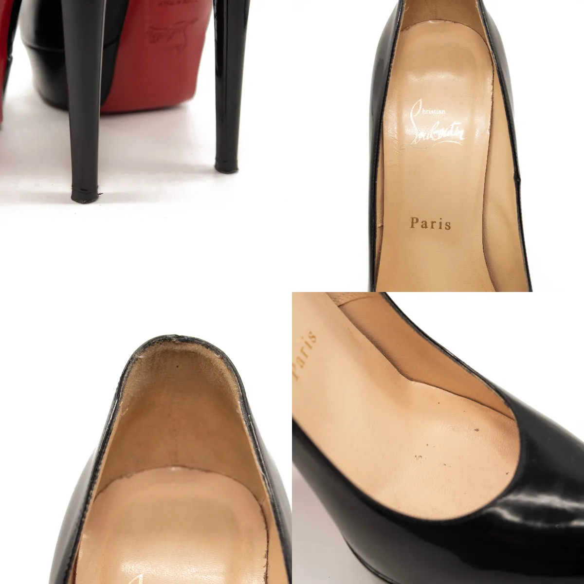 CHRISTIAN LOUBOUTIN Patent Bianca 140 Pumps 39 Black