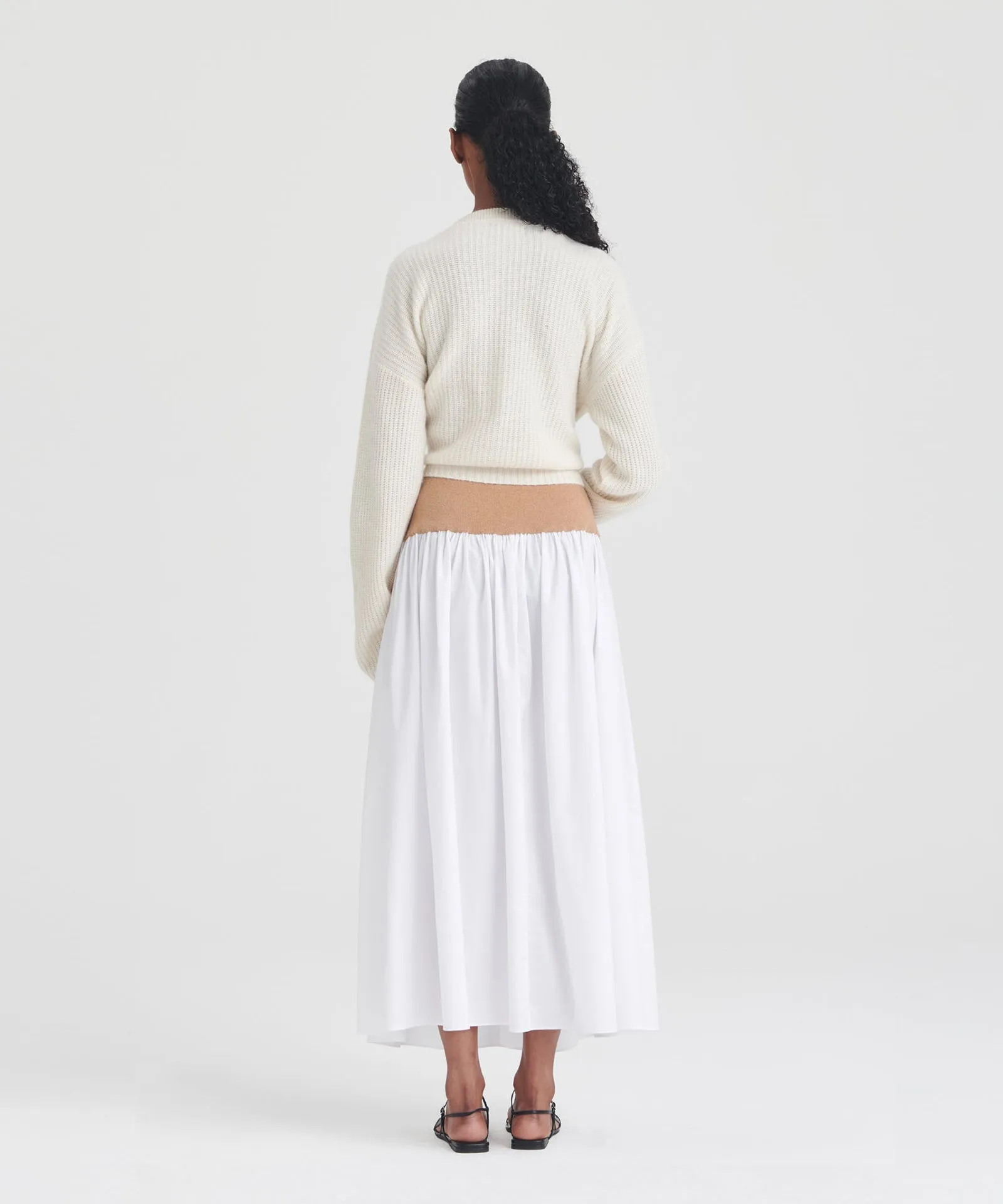 Cotton Cashmere Mixed Media Skirt