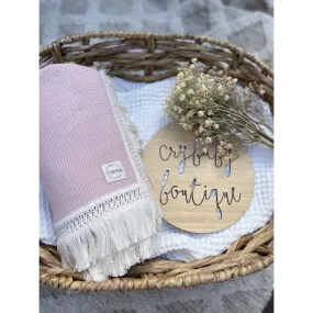 Crybaby Boutique - Knit Waffle Blanket Blush