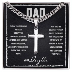 Dad I love you so much Artisan Cross on Cuban Link Chain