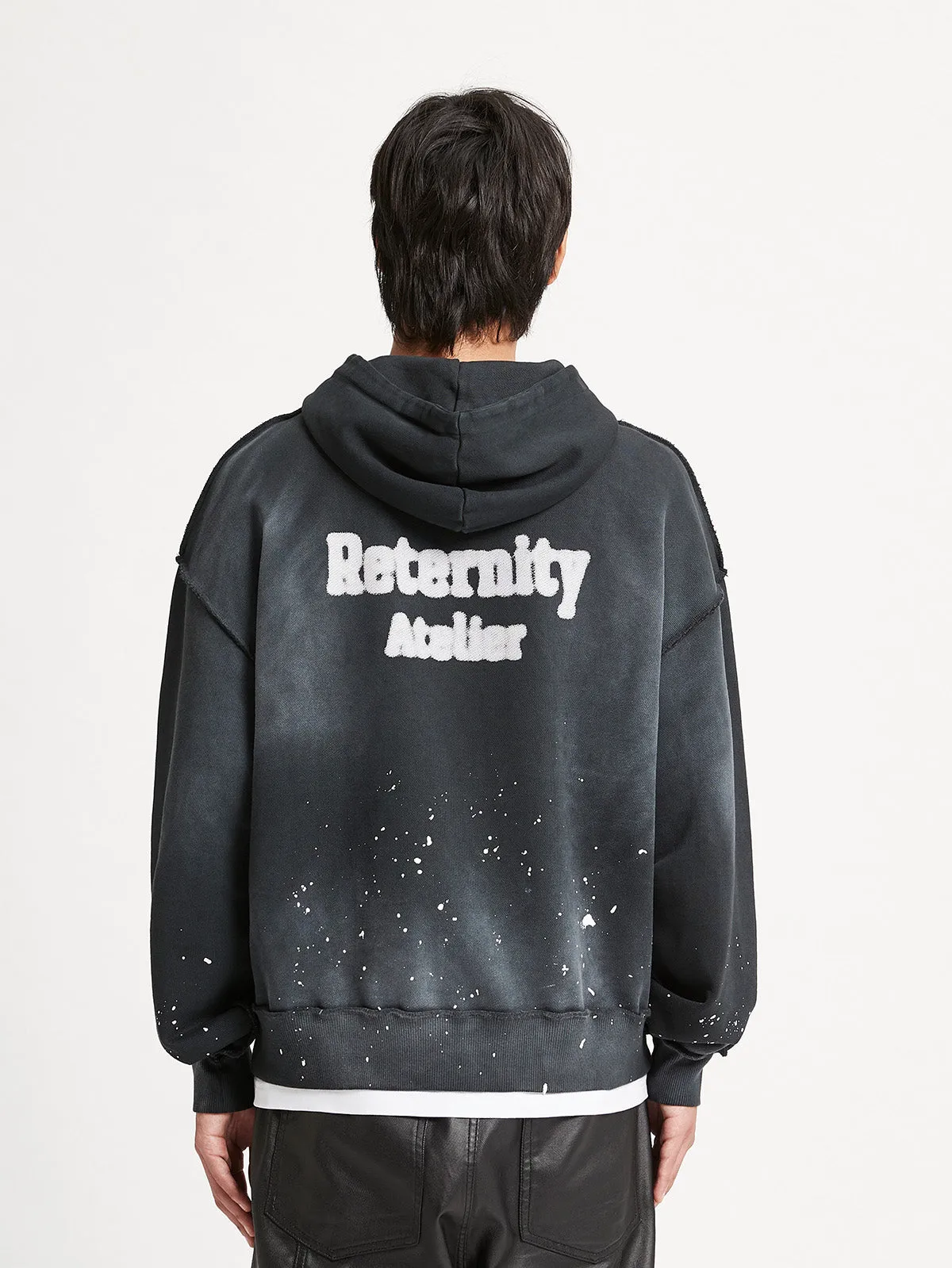 DESTROYED HOODIE ATELIER - WASHED BLACK