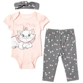 Disney Marie Bodysuit Pants and Headband 3 Piece Outfit Set