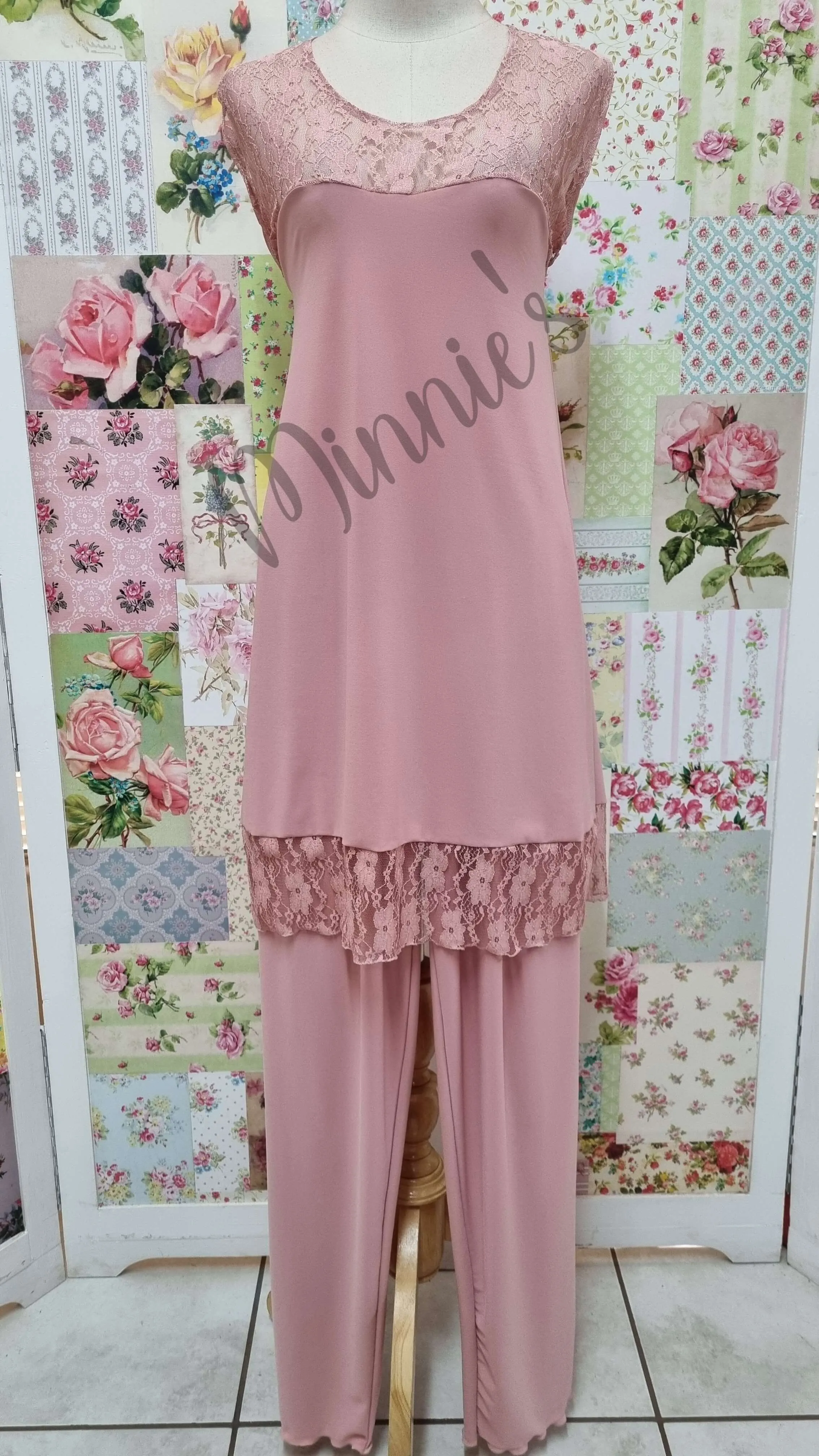 Dusty Pink 3-Piece Pants Set LR0358