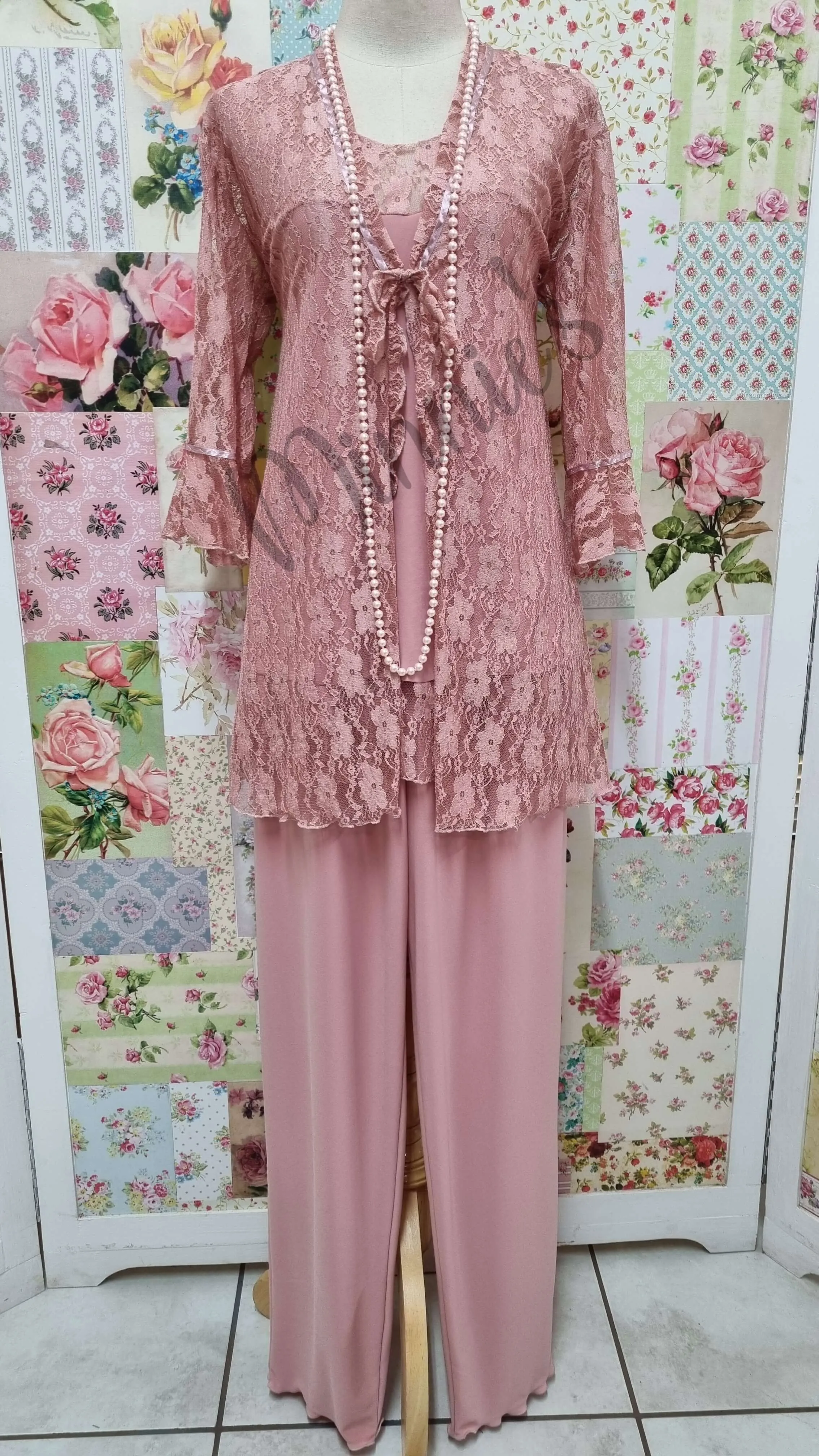 Dusty Pink 3-Piece Pants Set LR0358