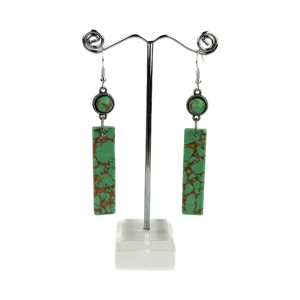 ERZ221125-13-17  Natural Stone Long Bar Dangle Earring