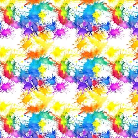 FS1026 Paint Splash Tie Dye Cotton Fabric Rainbow