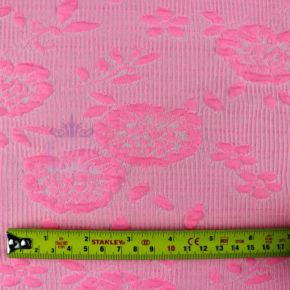 FS943 Pink Floral Stretch Knit Fabric