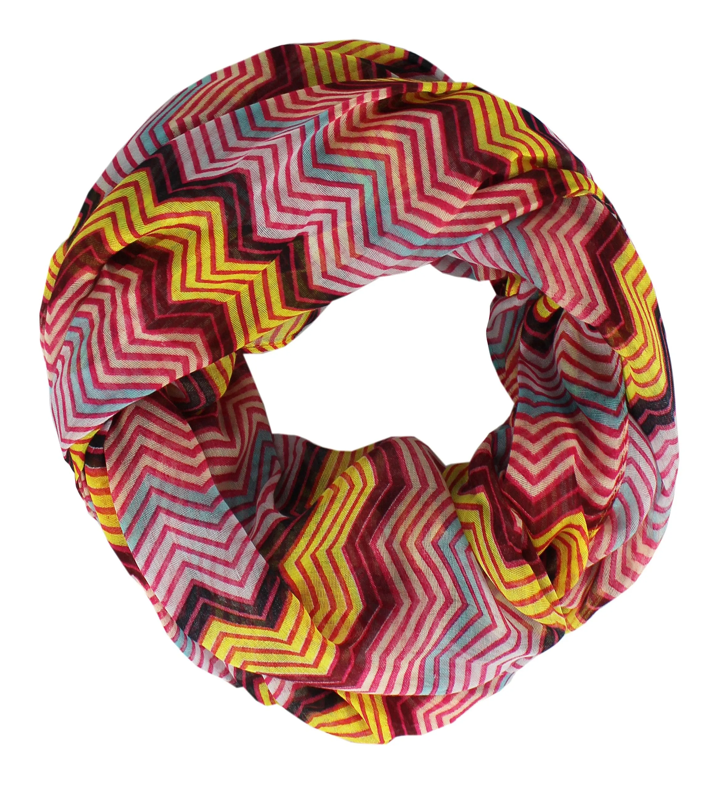 Geometric Floral Chevron Sheer Infinity Scarf Loops Circle Scarf