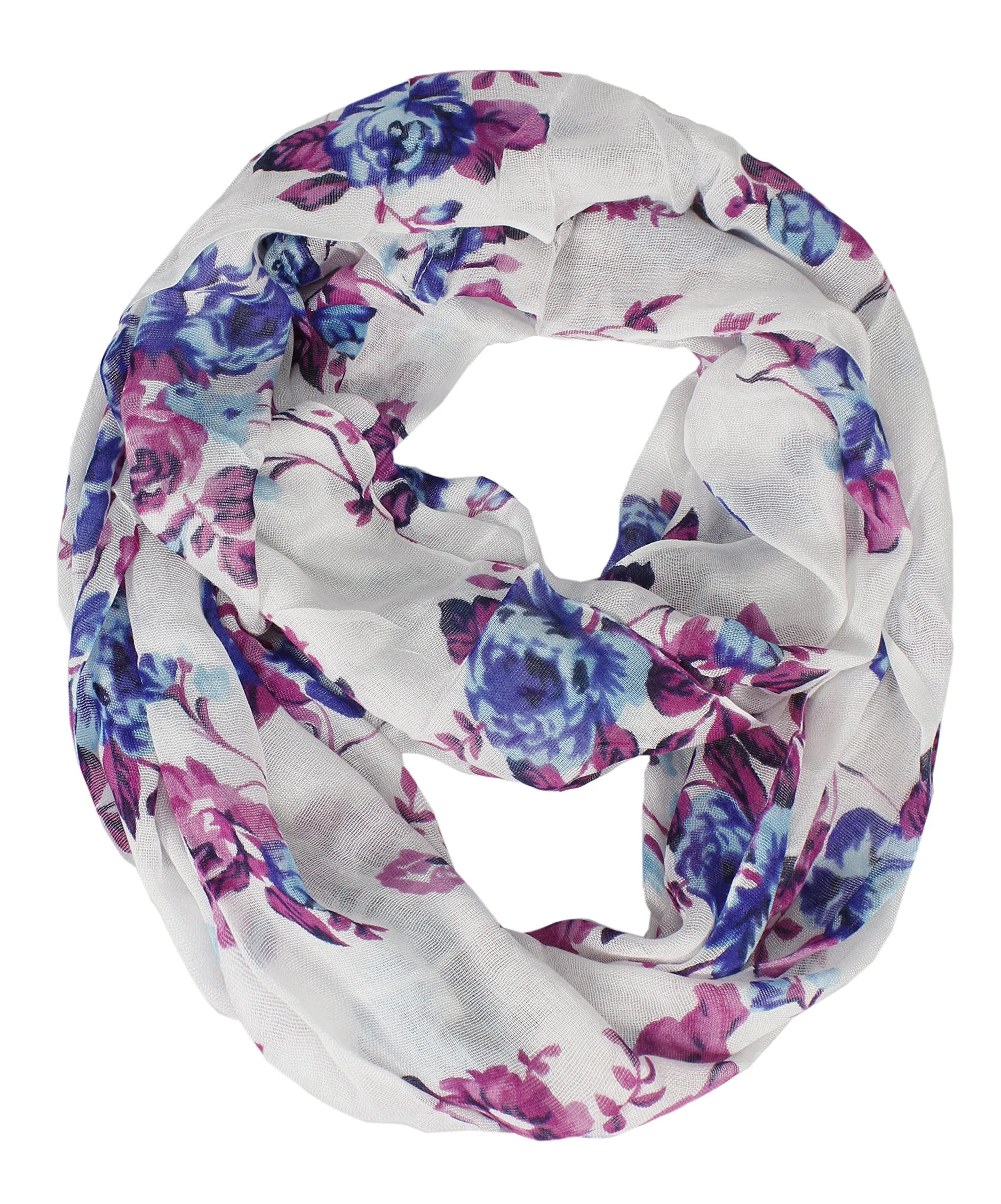 Geometric Floral Chevron Sheer Infinity Scarf Loops Circle Scarf