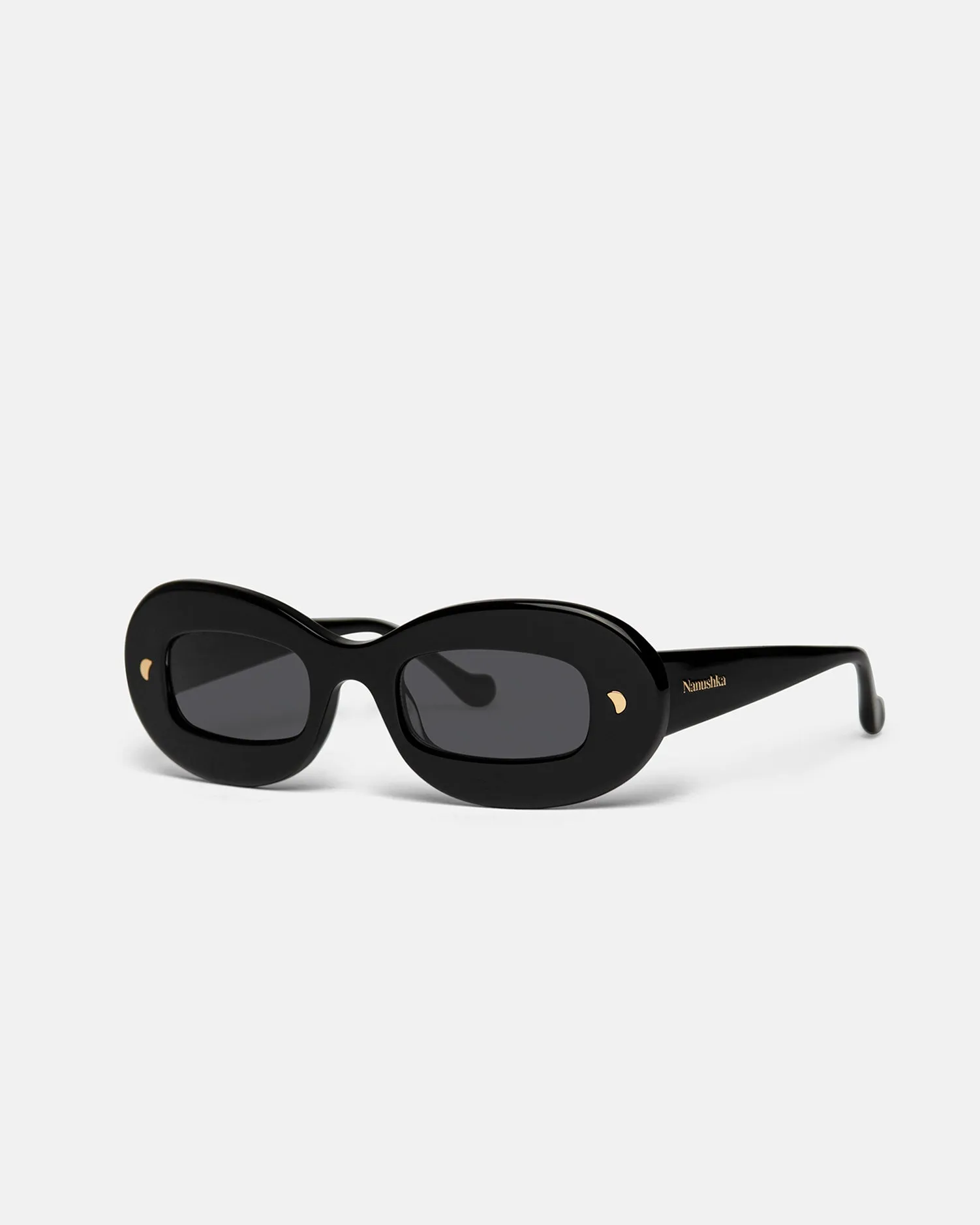 Gimma - Oval-Frame Sunglasses - GreyBlack