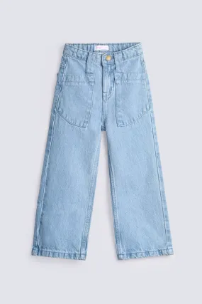 GIRLS LOOSE DENIM WITH POCKETS