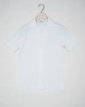 Gran Sasso Sponge Camp Collar Shirt / White