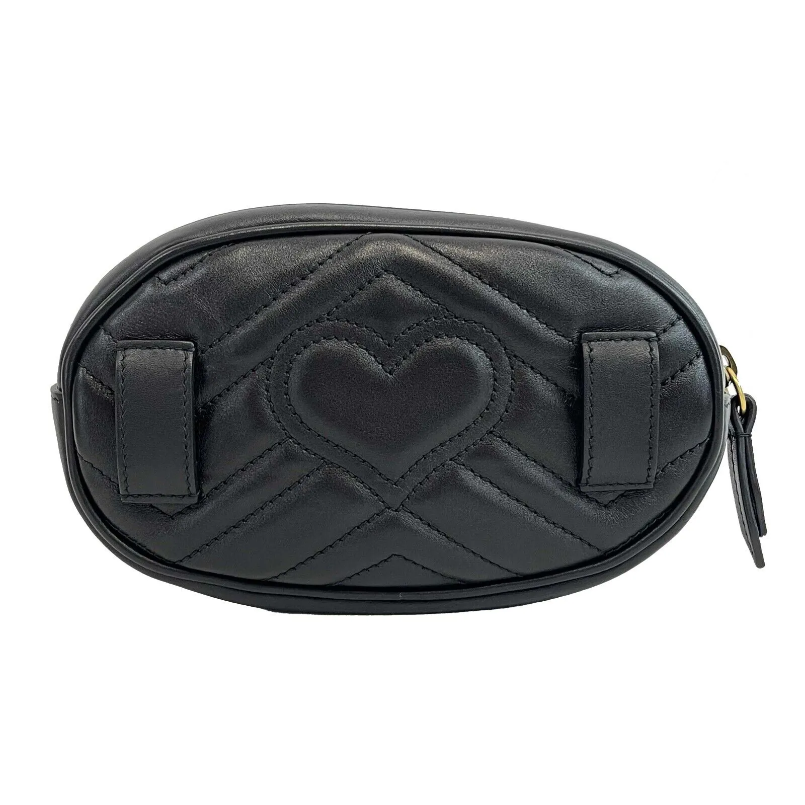 GUCCI - Excellent P1: Accessories Black GG Chevron Leather Belt Bag