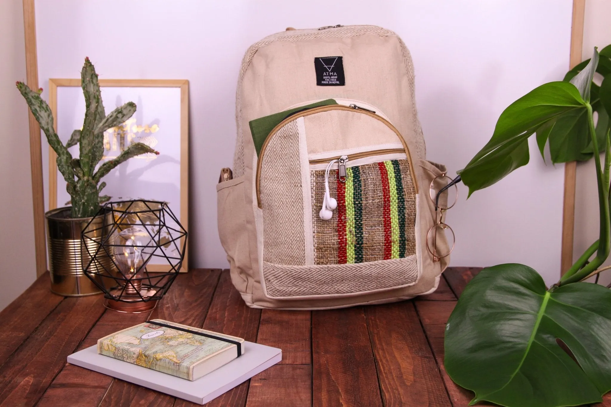 Handmade Organic Hemp Backpack BP1066