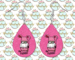 Hardboard Earrings Oh Fudge The Christmas Story Bunny