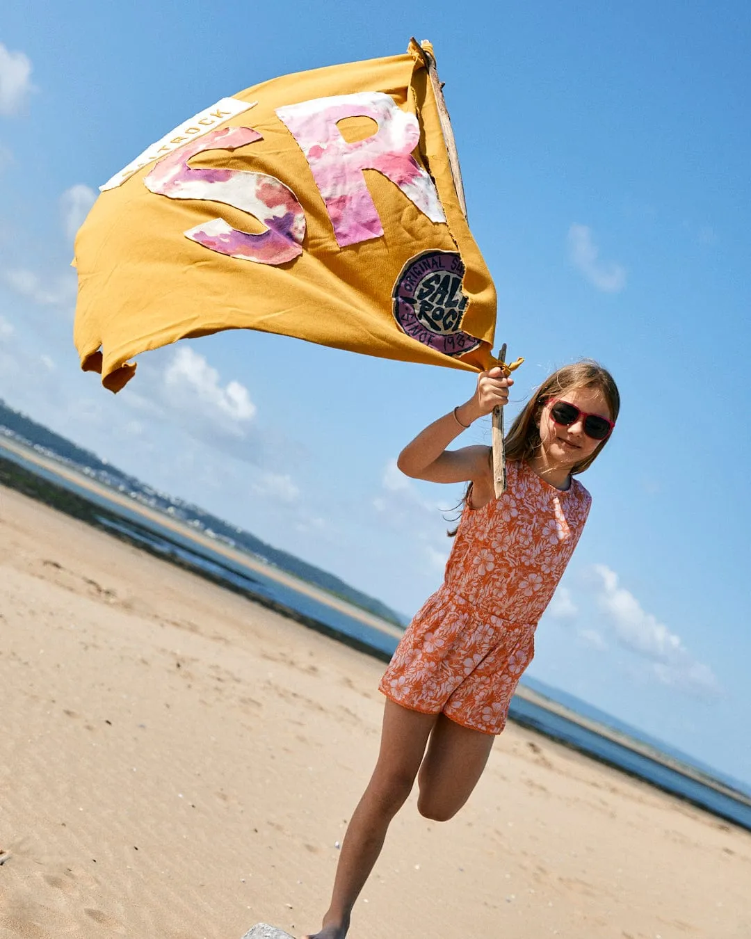 Hibiscus - Kids Playsuit - Pink/Orange