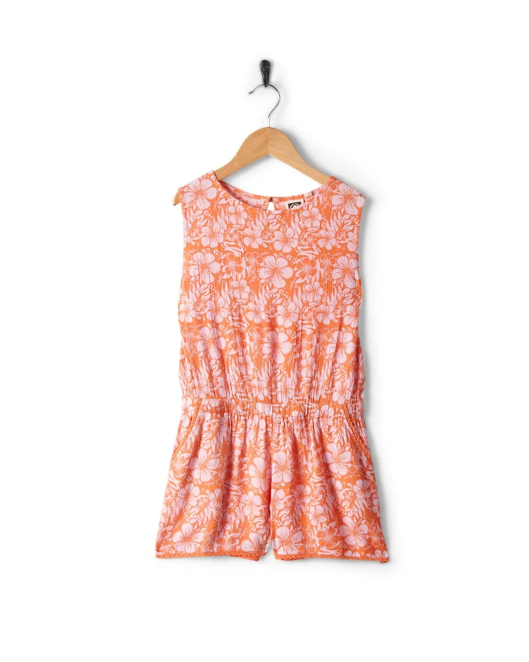 Hibiscus - Kids Playsuit - Pink/Orange