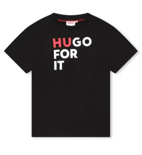 Hugo Boss Kids Short Sleeve Tee-Shirt Black G25108-09B