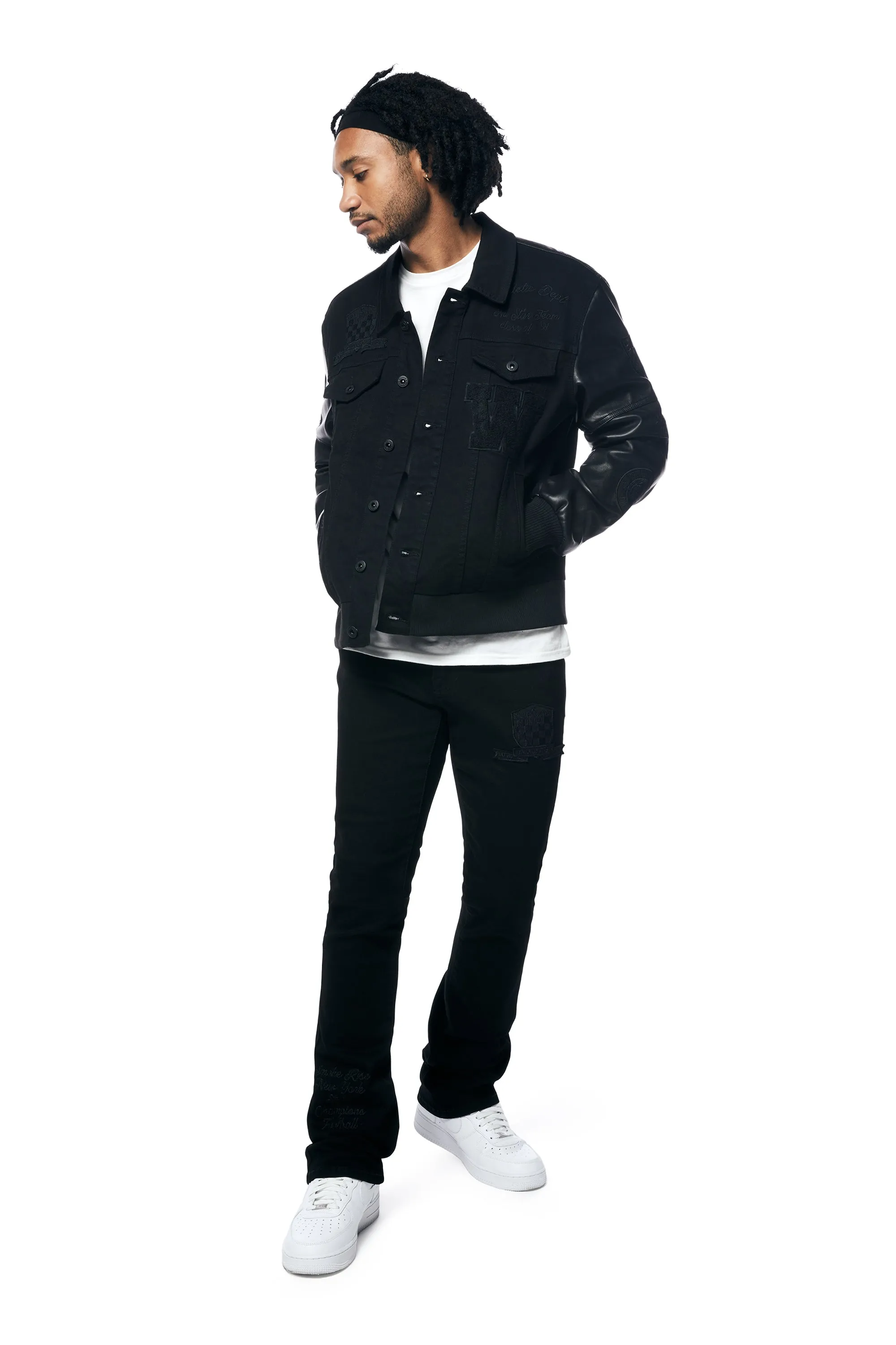 Jean Varsity Jacket - Black