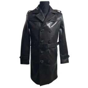 Jonathan's Elegant croc print overcoat with waist belt