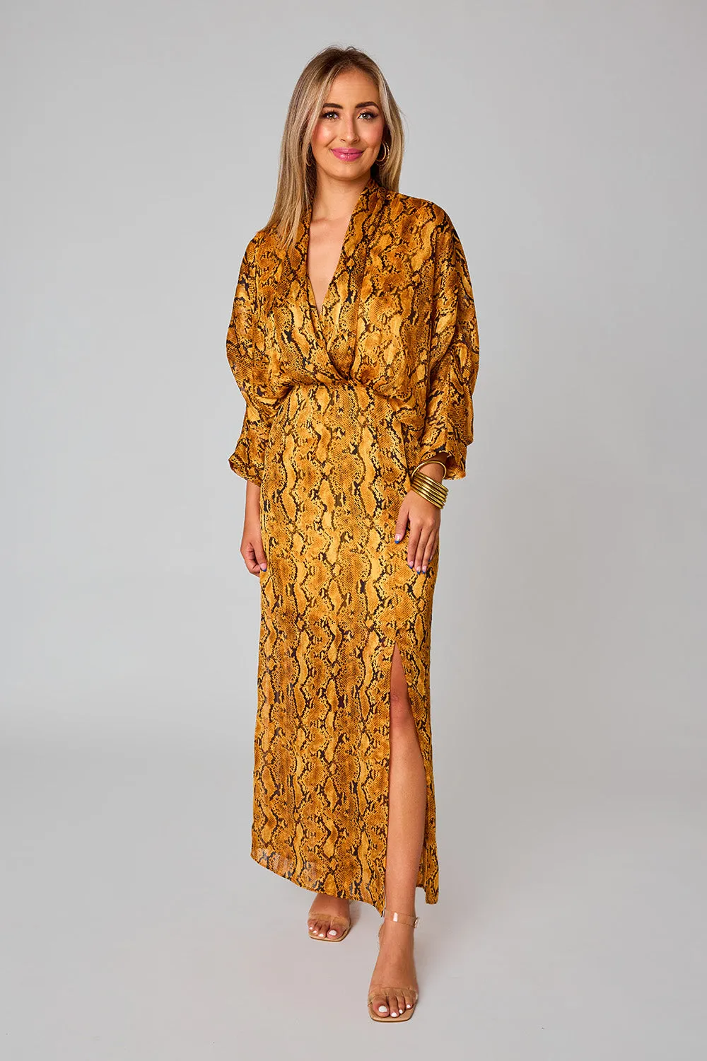 Jude Long Sleeve Maxi Dress - Snake Charmer