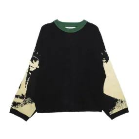 Jungles Jungles Ornaments Knit Sweater "Green & Black"