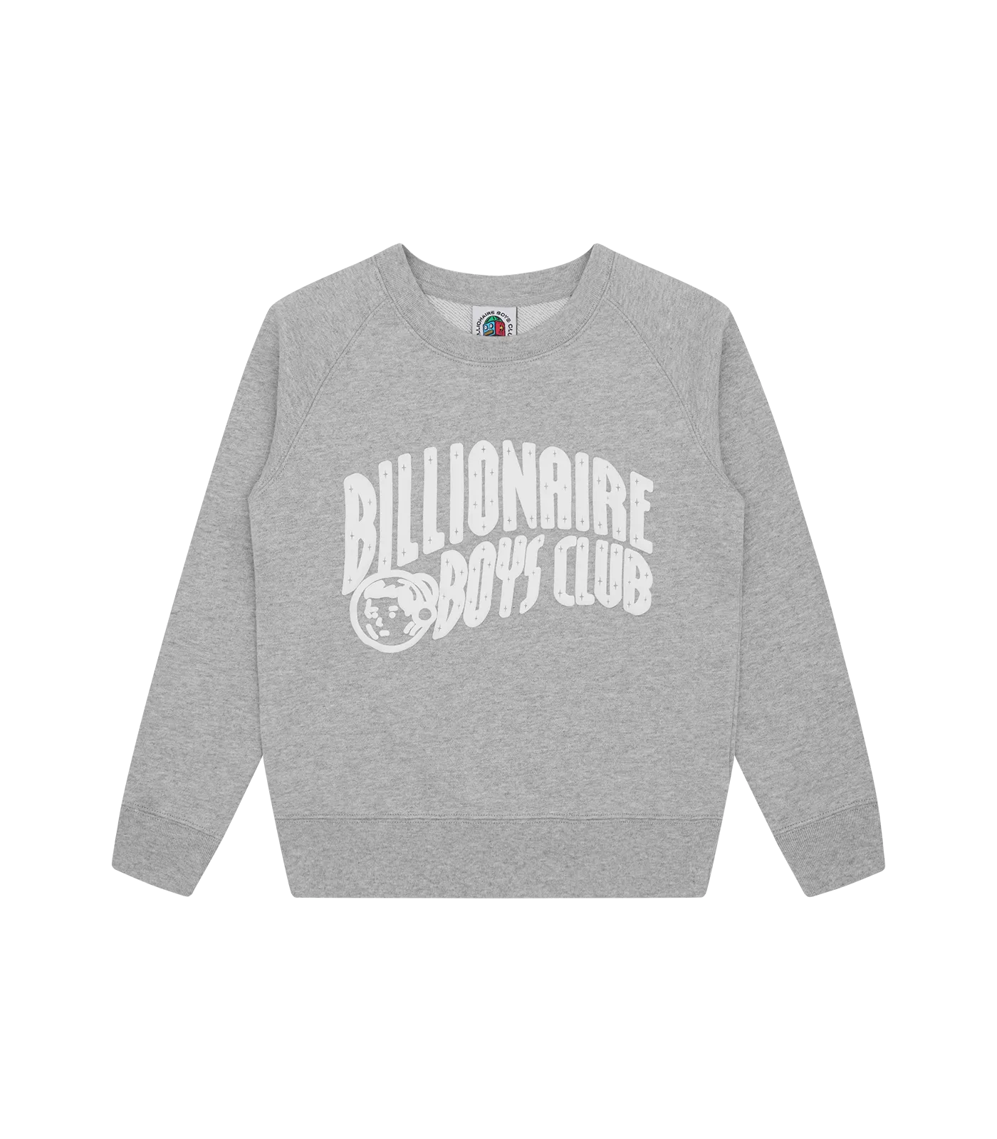 KIDS ARCH LOGO CREWNECK - HEATHER GREY