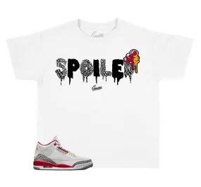 Kids Cardinal Red 3 Shirt - Spoiled - White