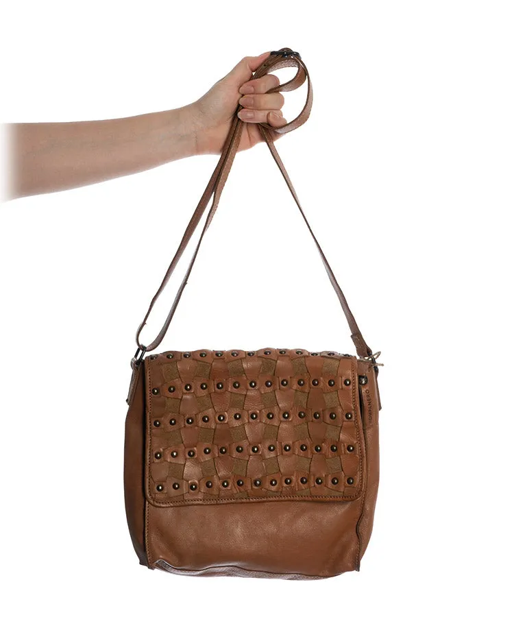 Kompanero Charlotte Tobacco Leather Shoulder Bag