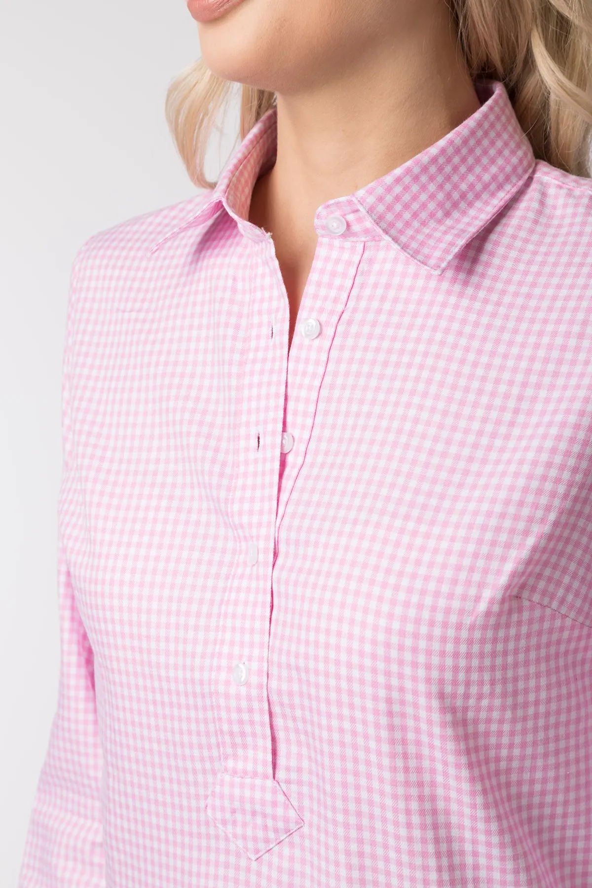 Ladies Hannah Gingham Shirt - Poppy