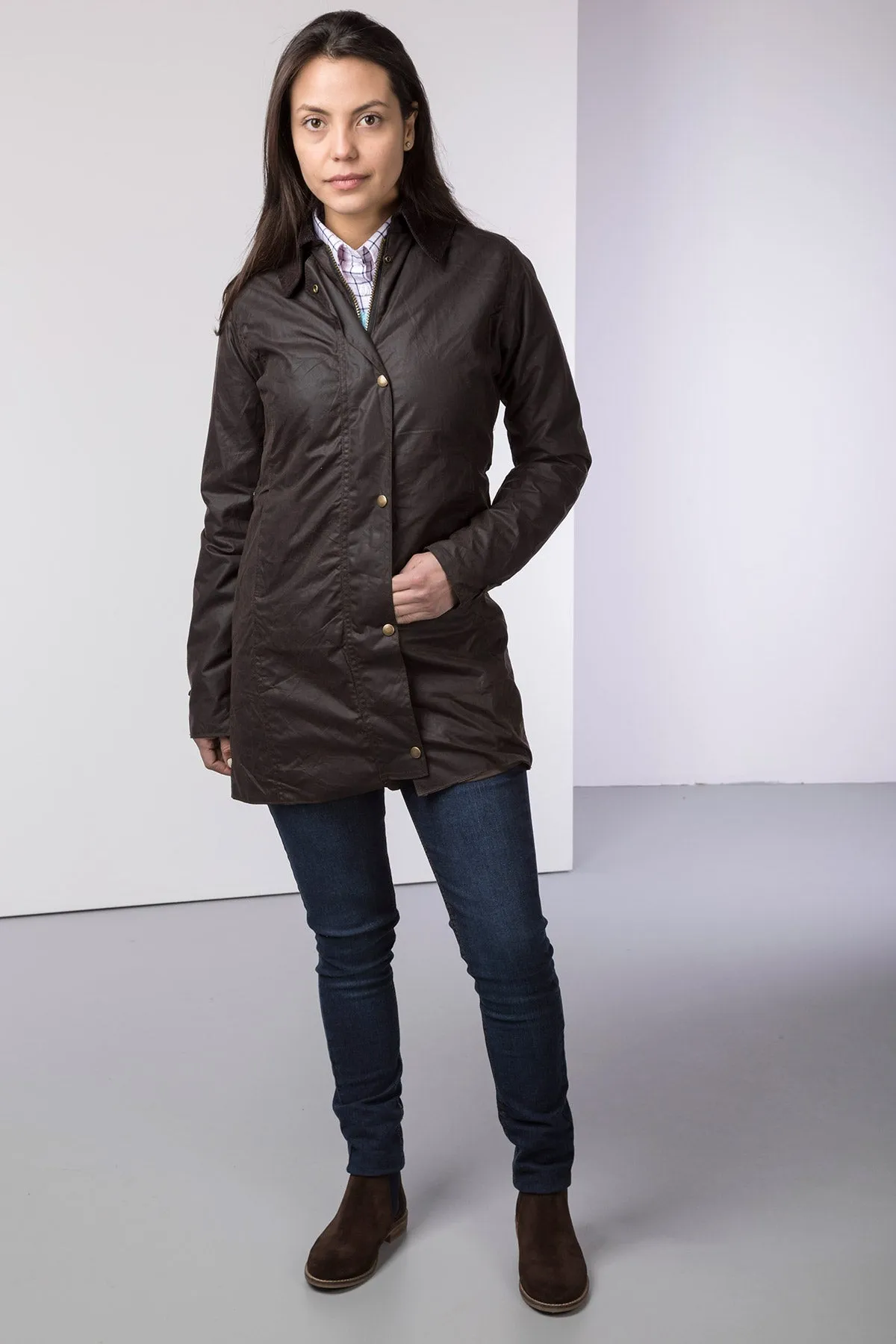 Ladies Long Wax Jacket - Hannah