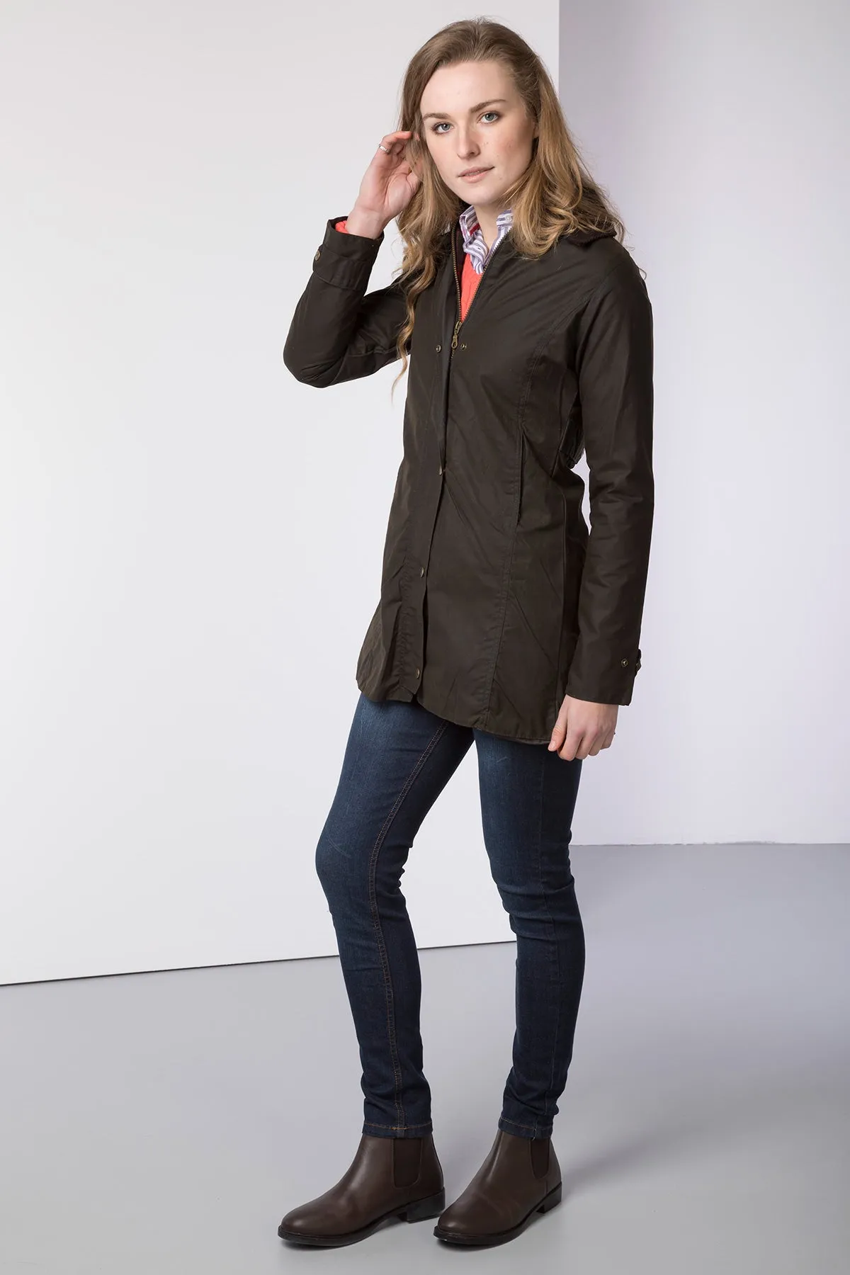 Ladies Long Wax Jacket - Hannah