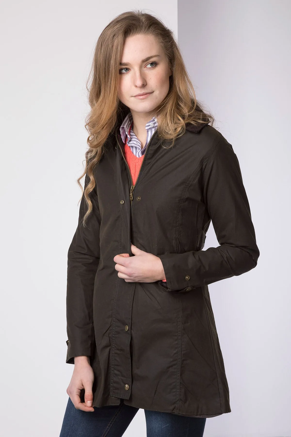 Ladies Long Wax Jacket - Hannah