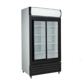 Large Black Sliding Two Glass Door Colourbond Upright Drink Fridge