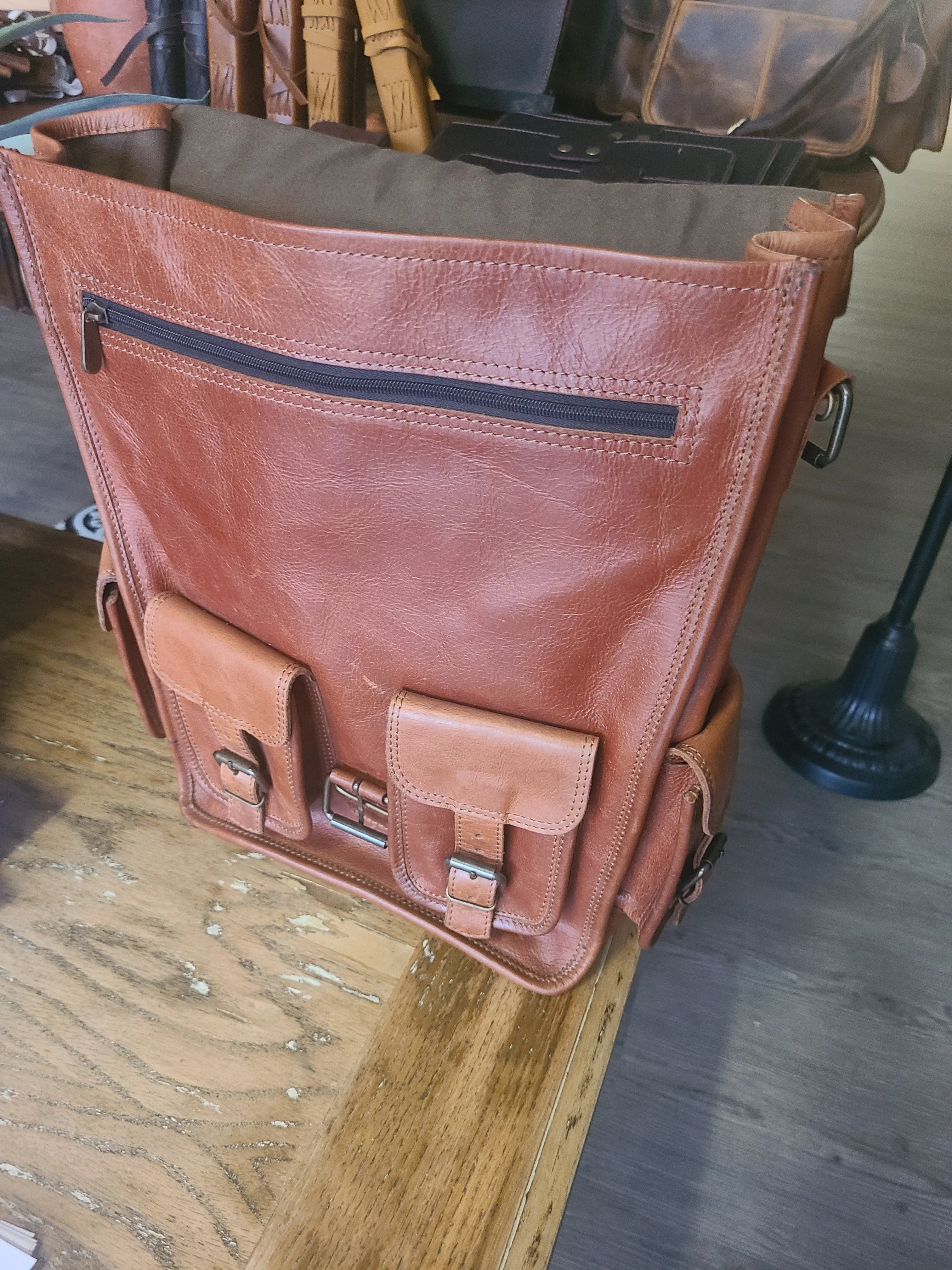 Leather Cowhide Travel Rucksack