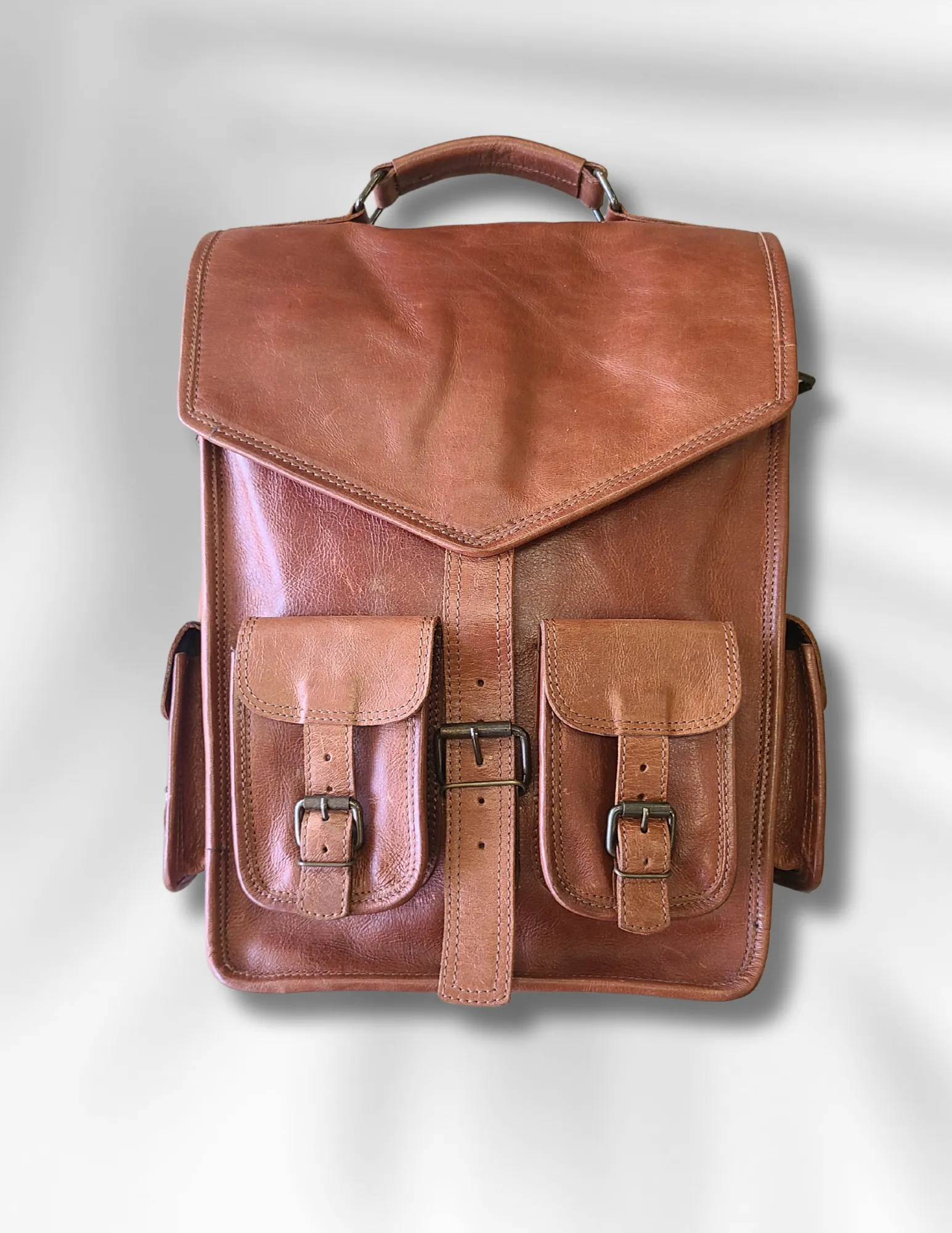 Leather Cowhide Travel Rucksack