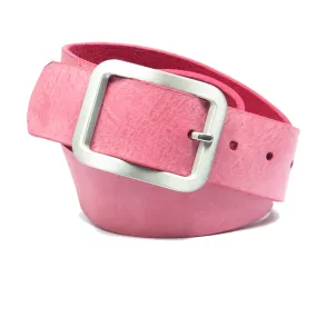 Ledergürtel 4 cm breit pink Rindsleder