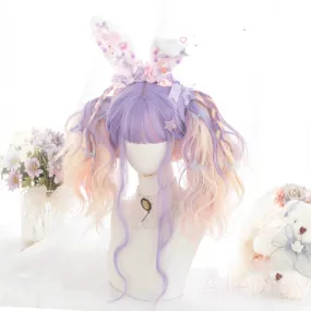 LOLITA PASTEL PURPLE PINK GRADIENT MIXTURE LONG CURLY WIG BY071707