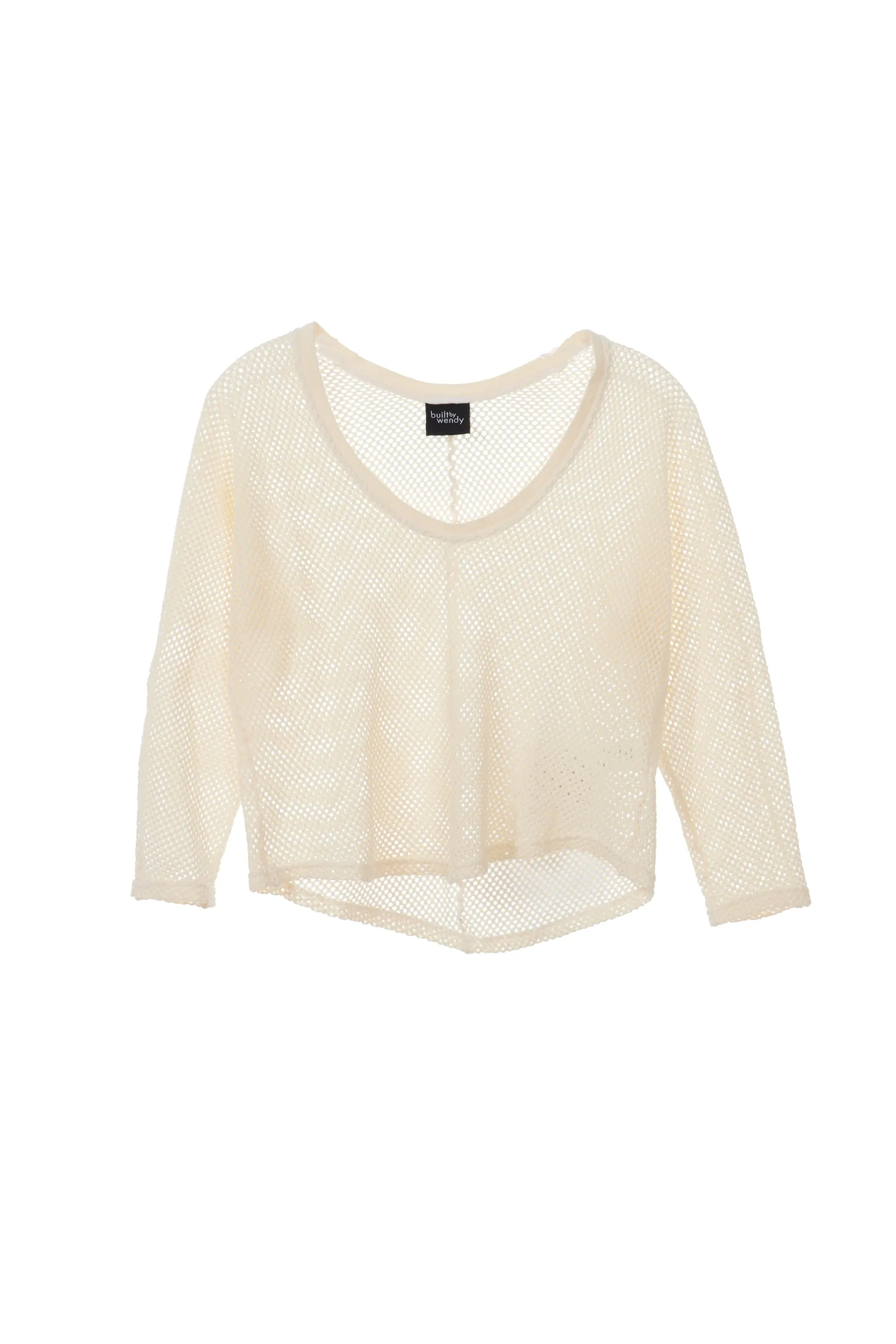 Mesh U Neck T-Shirt ° Cream