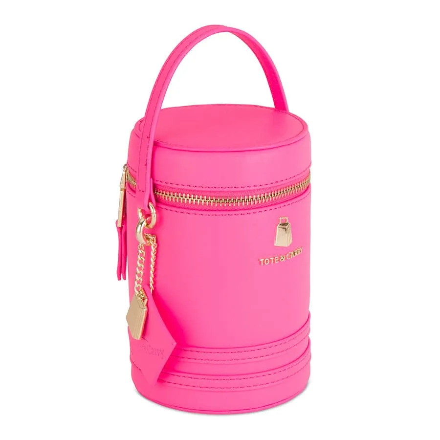 Neon Pink Mini Barrel Purse