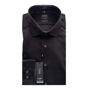 OLYMP Black Satin Look Modern Fit Shirt