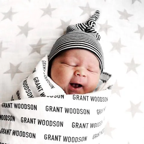 Organic Personalized Swaddle Blanket