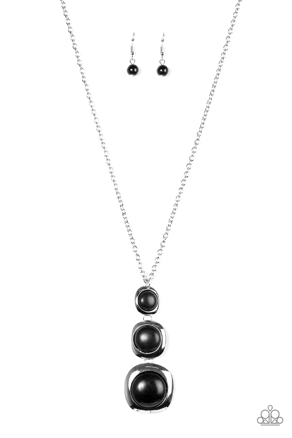 Paparazzi Accessories  - Stone Tranquility #N864 -  Black Necklace