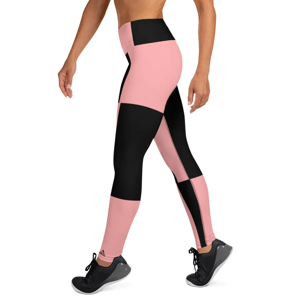 Pink and Black Yoga Leggings