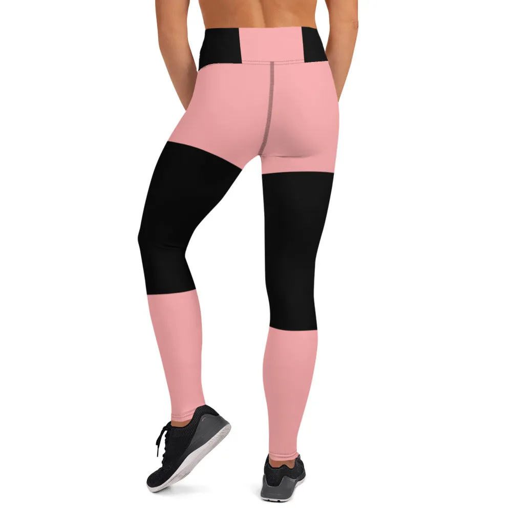 Pink and Black Yoga Leggings