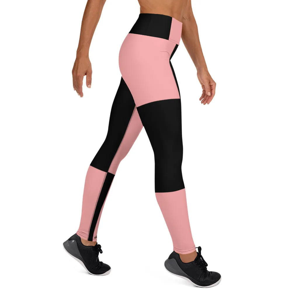 Pink and Black Yoga Leggings