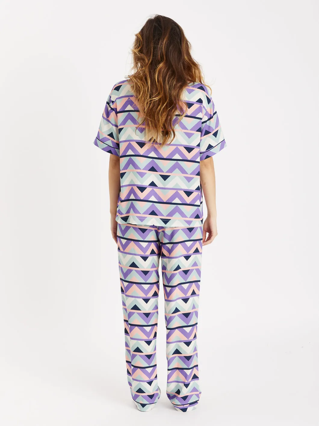 Polar Retro Pattern Long Pyjama Set