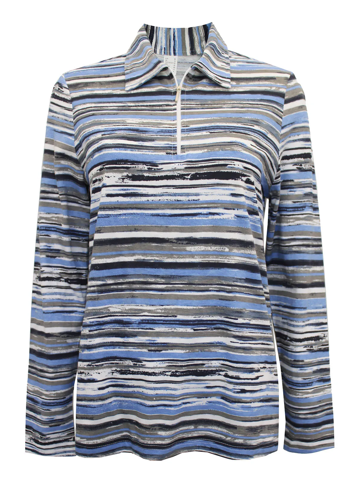 Pure Cotton Half Zip Striped Sweatshirt