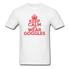 "Keep Calm and Wear Goggles" (red) - Men's T-Shirt